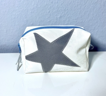 Segeltuch Kosmetiktasche eckig mit grauem Stern